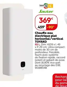 Weldom Sauter Chauffe-eau électrique plat horizontal/vertical offre