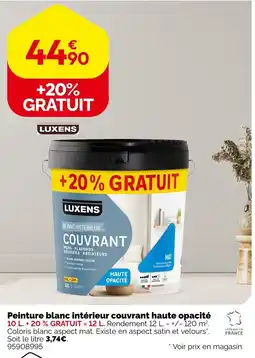 Weldom Luxens Peinture blanc intérieur couvrant haute opacité offre