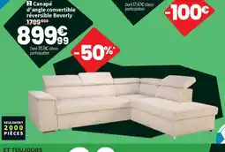 Conforama Canapé d'angle convertible réversible Beverly offre