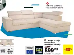 Conforama Canapé d'angle convertible réversible Beverly offre
