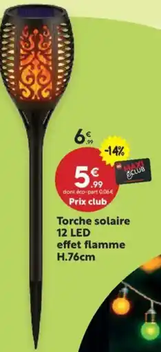 Maxi Bazar Torche solaire 12 LED effet flamme offre