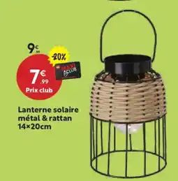 Maxi Bazar Lanterne solaire métal & rattan offre
