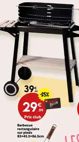 Maxi Bazar Barbecue rectangulaire sur pieds offre