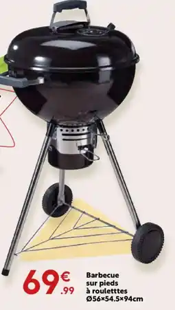Maxi Bazar Barbecue sur pieds à rouletttes offre