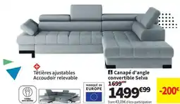 Conforama Canapé d'angle convertible Selva offre