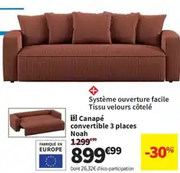 Conforama Canapé convertible 3 places Noah offre