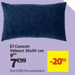 Conforama Coussin Velours offre