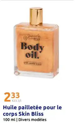 Action SKIN BLISS Huile pailletée pour le corps offre
