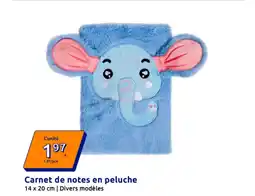 Action Carnet de notes en peluche offre