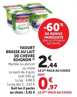 Bi1 Yaourt brasse au lait de chevre soignon offre