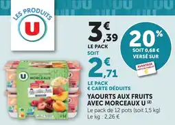 Bi1 Yaourts aux fruits avec morceaux u offre
