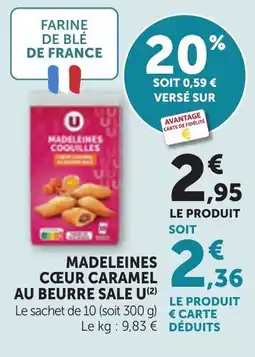 Bi1 Madeleines cœur caramel au beurre sale u offre