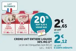 Bi1 Creme uht entiere liquide 30% mg u offre
