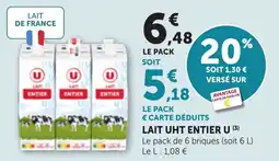 Bi1 Lait uht entier u offre
