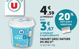 Bi1 Yaourt grec nature 0% mg u offre