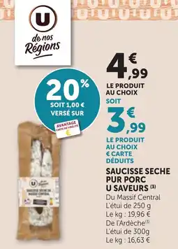 Bi1 Saucisse seche pur porc u saveurs offre