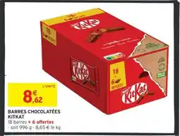 Intermarché BARRES CHOCOLATÉES KITKAT offre