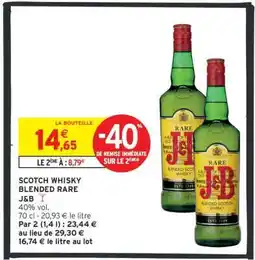 Intermarché Scotch Whisky Blended Rare J&B offre