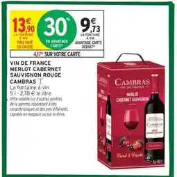 Intermarché Vin de France Merlot Cabernet Sauvignon Rouge Cambras offre