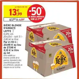 Intermarché Bière blonde d'Abbaye LEFFE offre