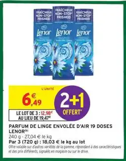 Intermarché PARFUM DE LINGE ENVOLÉE D'AIR 19 DOSES LENOR offre