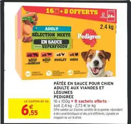 Intermarché Pâtée en sauce pour chien adulte aux viandes et légumes Pedigree offre
