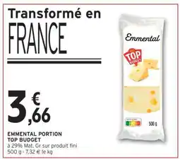 Intermarché Emmental Portion Top Budget offre