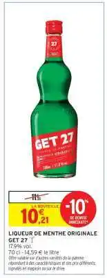 Intermarché Liqueur de Menthe Originale GET 27 offre