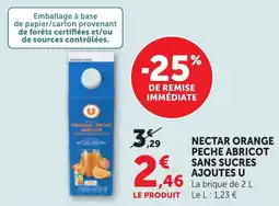 Bi1 Nectar orange peche abricot sans sucres ajoutes u offre