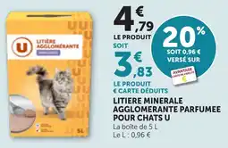 Bi1 Litiere minerale agglomerante parfumee pour chats u offre