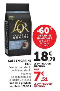 Bi1 Cafe en grains l'or offre