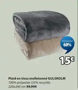 JYSK Plaid en tissu molletonné gulskolm offre