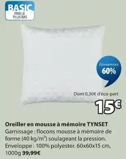 JYSK Basic oreiller en mousse à mémoire tynset offre