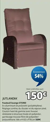 JYSK Jutlandia fauteuil lounge stord offre