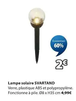 JYSK Lampe solaire svartand offre