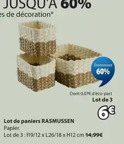 JYSK Lot de paniers rasmussen offre