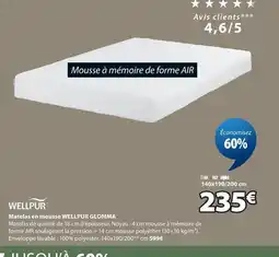 JYSK Wellpur matelas en mousse wellpur glomma offre