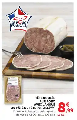 Bi1 Tête roulée pur porc avec langue ou pâté de tête persillé offre