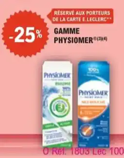 E.Leclerc Parapharmacie Gamme physiomer offre