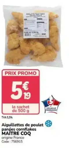 Promocash Aiguillettes de poulet panées cornflakes maître coq offre