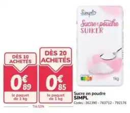 Promocash Sucre en poudre simpl offre