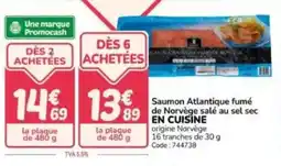 Promocash Saumon atlantique fumé de norvège salé au sel sec en cuisine offre