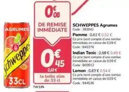 Promocash Schweppes agrumes offre
