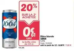 Promocash Bière blonde 1664 offre