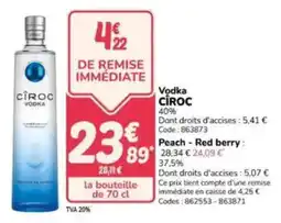 Promocash Vodka ciroc offre