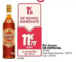 Promocash Ron havana cb especial offre