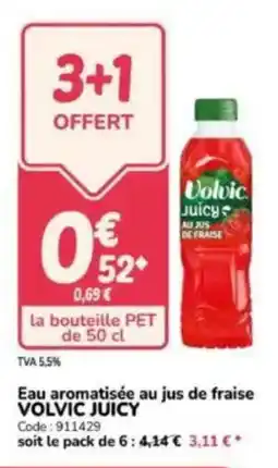 Promocash Eau aromatisée au jus de fraise volvic juicy offre