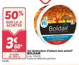 Promocash Gel destructeur d'odeurs bois ambré boldair offre