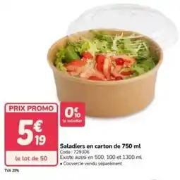Promocash Saladiers en carton offre