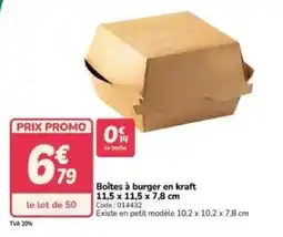 Promocash Boîtes à burger en kraft offre